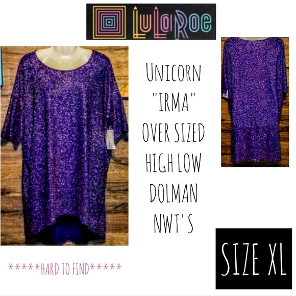 LuLaRoe Tops - LuLaRoe Top Size XL Unicorn Irma High Low NWT FIRM